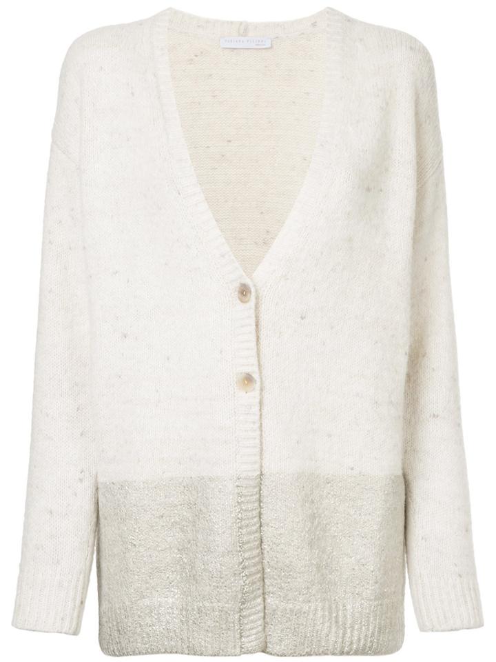 Fabiana Filippi Metallic Contrast Cardigan - White