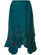Kolor Patchwork Trim Midi Skirt - Blue