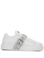 Miu Miu Embellished Buckle Sneakers - White