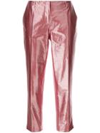 Aalto Cropped Metallic Trousers - Red