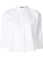 Transit Cropped Button Shirt - White