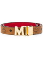 Mcm Logo Print Belt