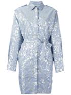 Kenzo Voodoo Charms Shirt Dress, Women's, Size: 38, Blue, Cotton