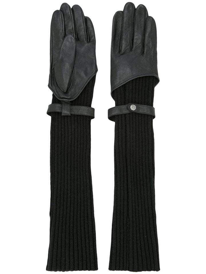 Muller Of Yoshiokubo Long Knitted Gloves - Black
