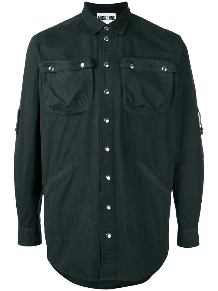 Moschino - Over-dyed Back Logo Shirt - Men - Cotton - 40, Black, Cotton
