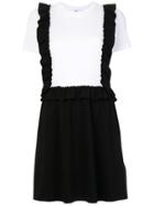 Red Valentino Ruffled Pinafore T-shirt Dress - White