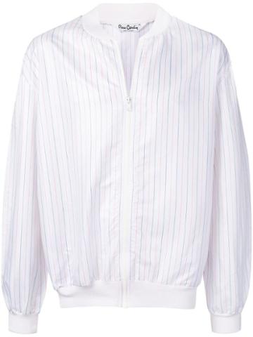 Pierre Cardin Pre-owned 1980's Striped Bomber Jacket - White