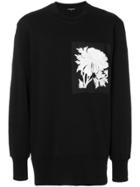 Ann Demeulemeester Oversize Embroidered Patch Sweatshirt - Black