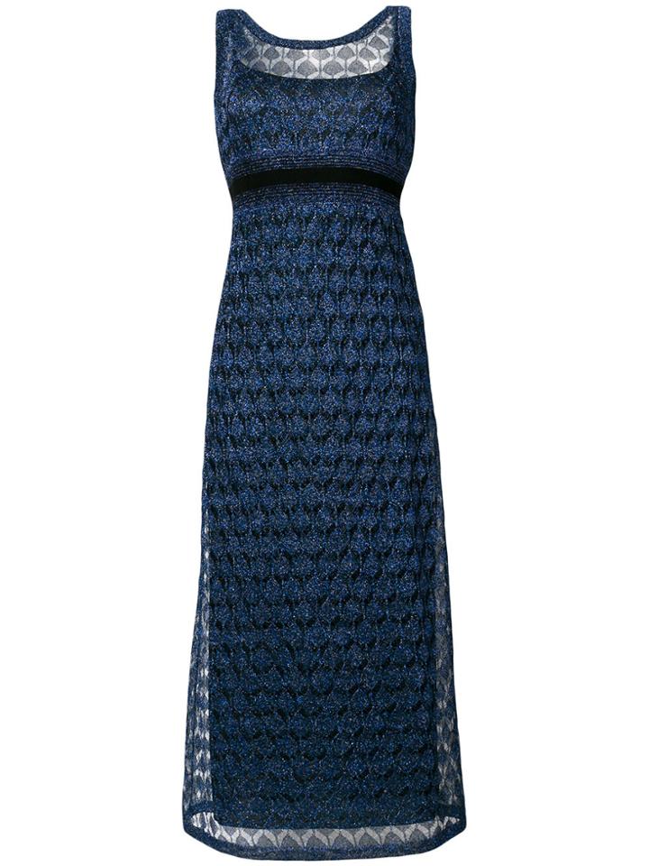 Missoni Pattern Design Flared Dress - Blue