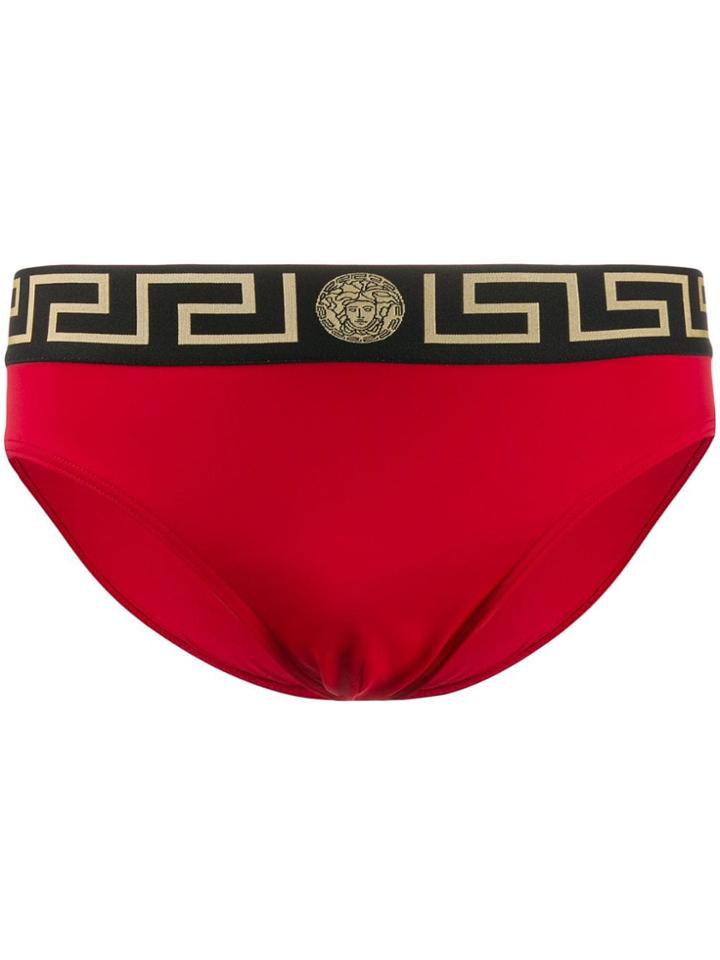 Versace Medusa Motif Swim Briefs - Red