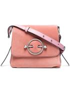 Jw Anderson Pink Disc Suede And Leather Cross Body Bag - Pink & Purple