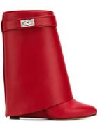 Givenchy Shark Lock Ankle Boots - Red