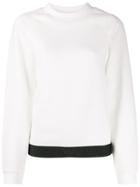 Emporio Armani Logo Jacquard Trim Sweatshirt - White