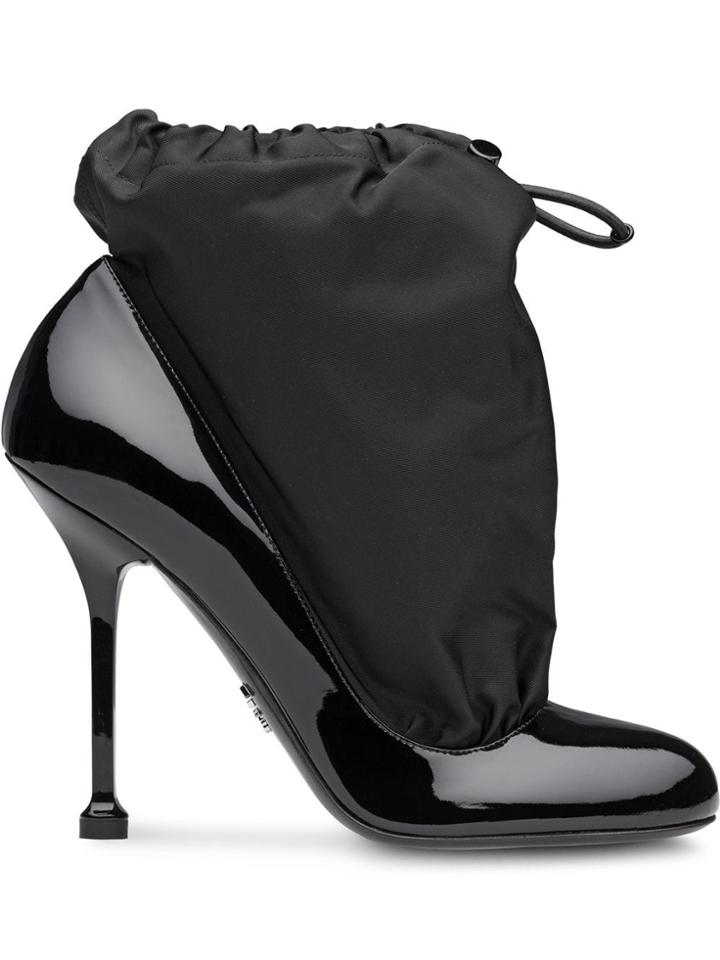 Prada Nylon Gaiter Pumps - Black