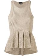 Just Cavalli Knit Peplum Vest - Gold