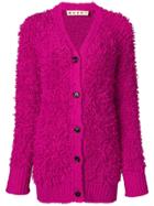 Marni Furry Midi Cardigan - Pink & Purple