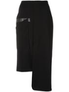 Gloria Coelho - Asymmetric Skirt - Women - Elastodiene/polyester/viscose - Gg, Black, Elastodiene/polyester/viscose