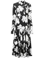 Ganni Turtleneck Floral Print Dress - Black