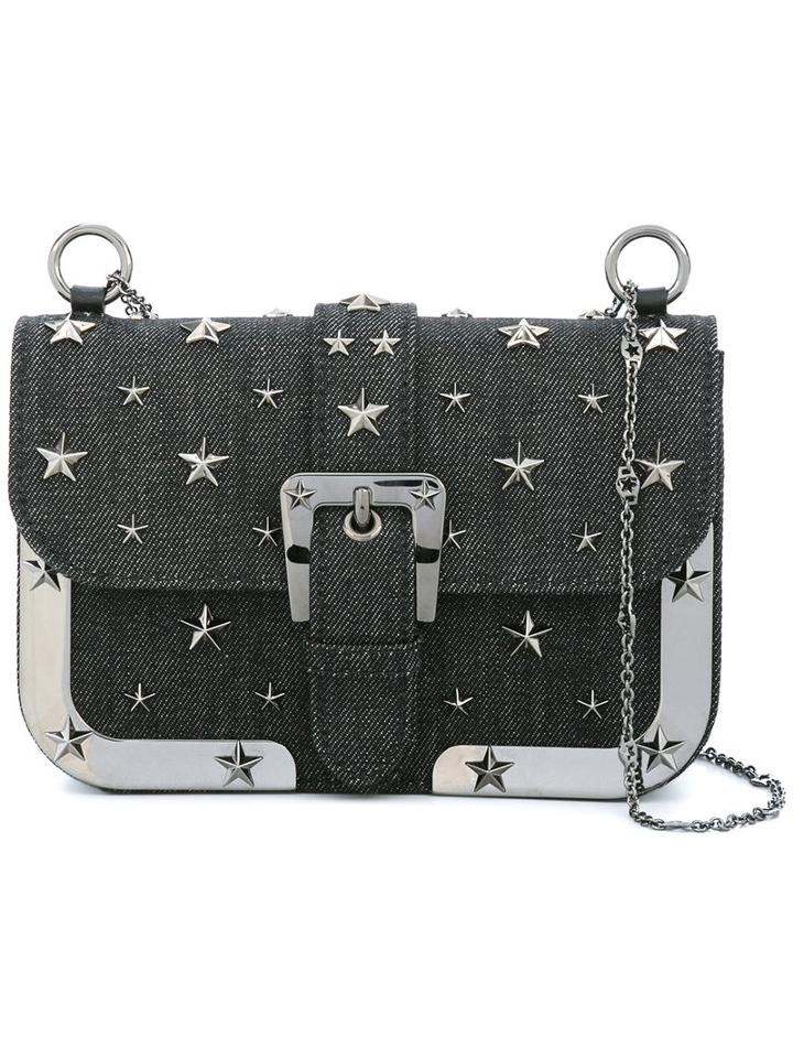 Red Valentino Stars Studded Shoulder Bag, Black, Cotton