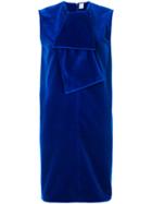 Maison Rabih Kayrouz Velvet Tied Neck Shift Dress - Blue