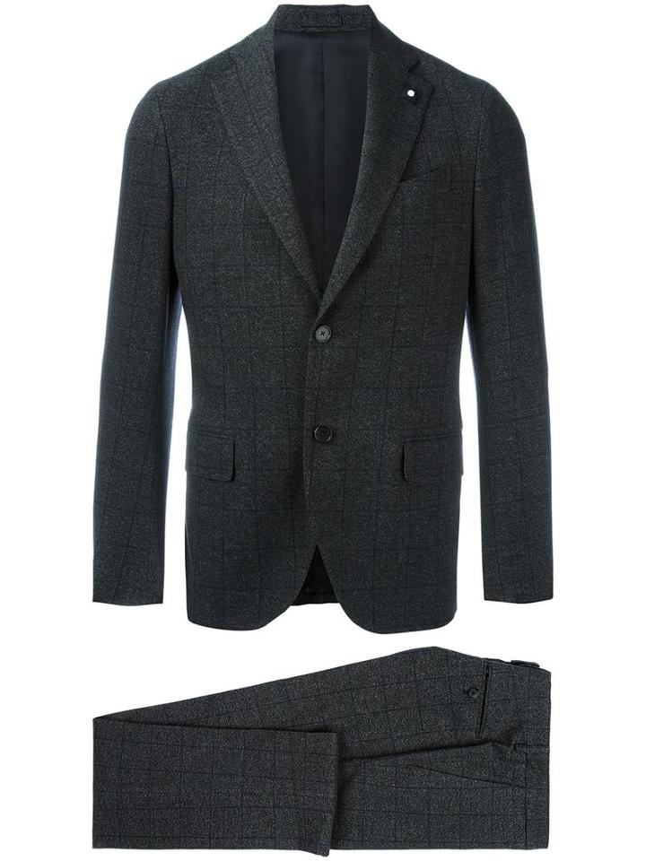 Lardini Two-piece Suit, Men's, Size: 48, Black, Cotton/polyester/wool