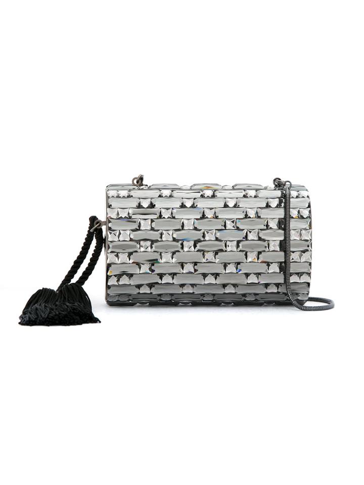 Isla Crystal Clutch - Grey