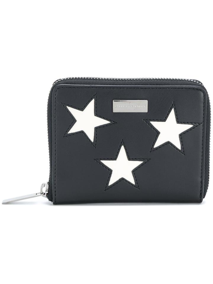 Stella Mccartney Embroidered Star Zip Around Wallet - Black