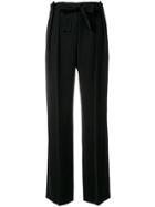 Vince Belted Pleated Trousers - Black