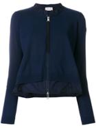 Moncler Ruffle-trim Fitted Jacket - Blue