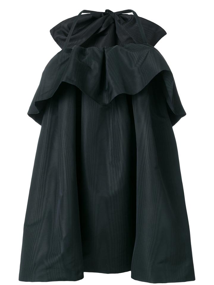 Msgm Giant Bow Ruffle Dress - Black