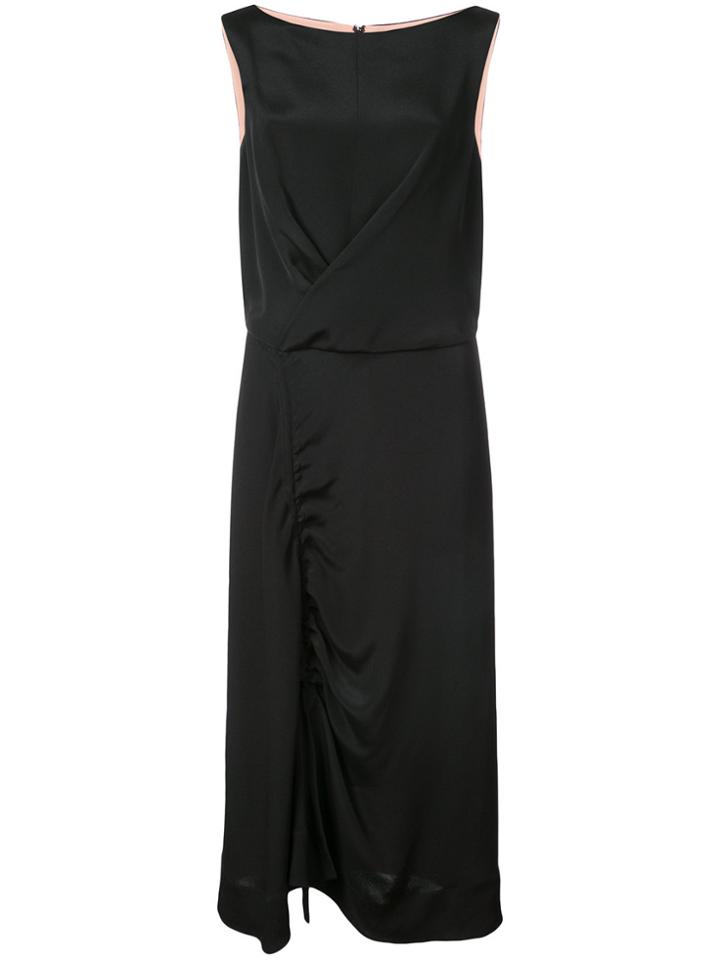 Derek Lam Sleeveless Asymmetric Ruched Dress - Black
