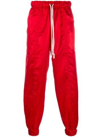 Dima Leu Satin Trousers - Red