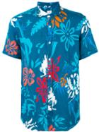 Drumohr - Floral Print Shirt - Men - Linen/flax - Xl, Blue, Linen/flax