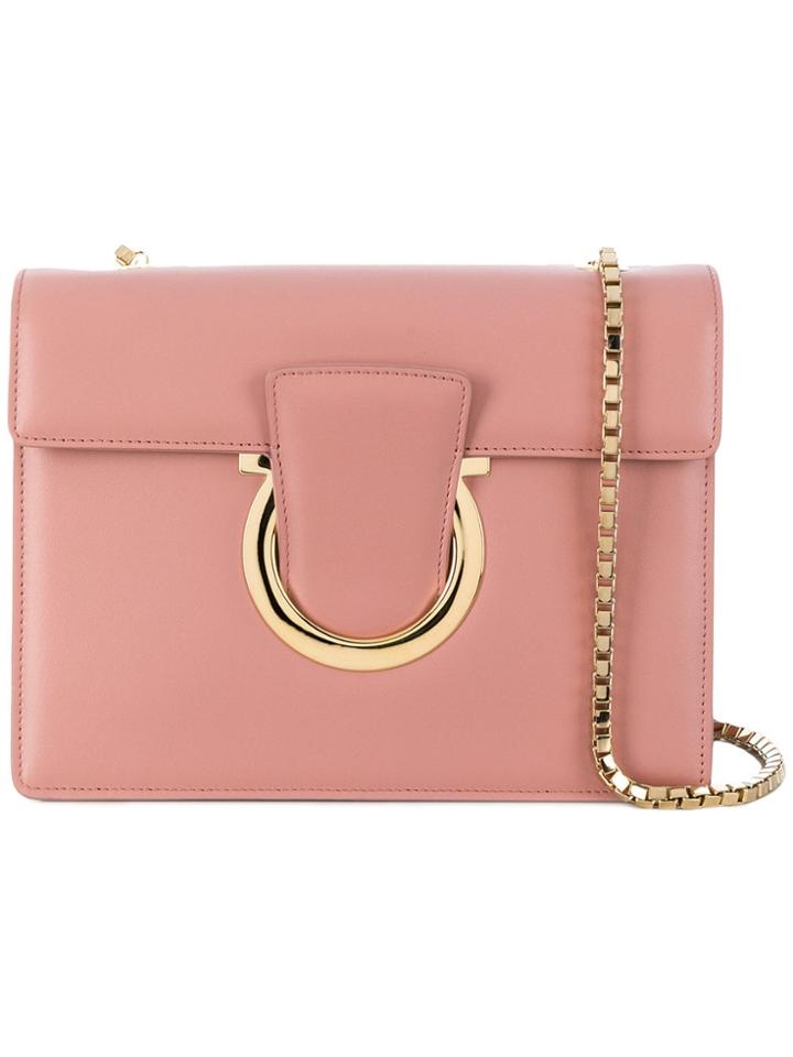 Salvatore Ferragamo Square Shaped Clutch - Pink & Purple