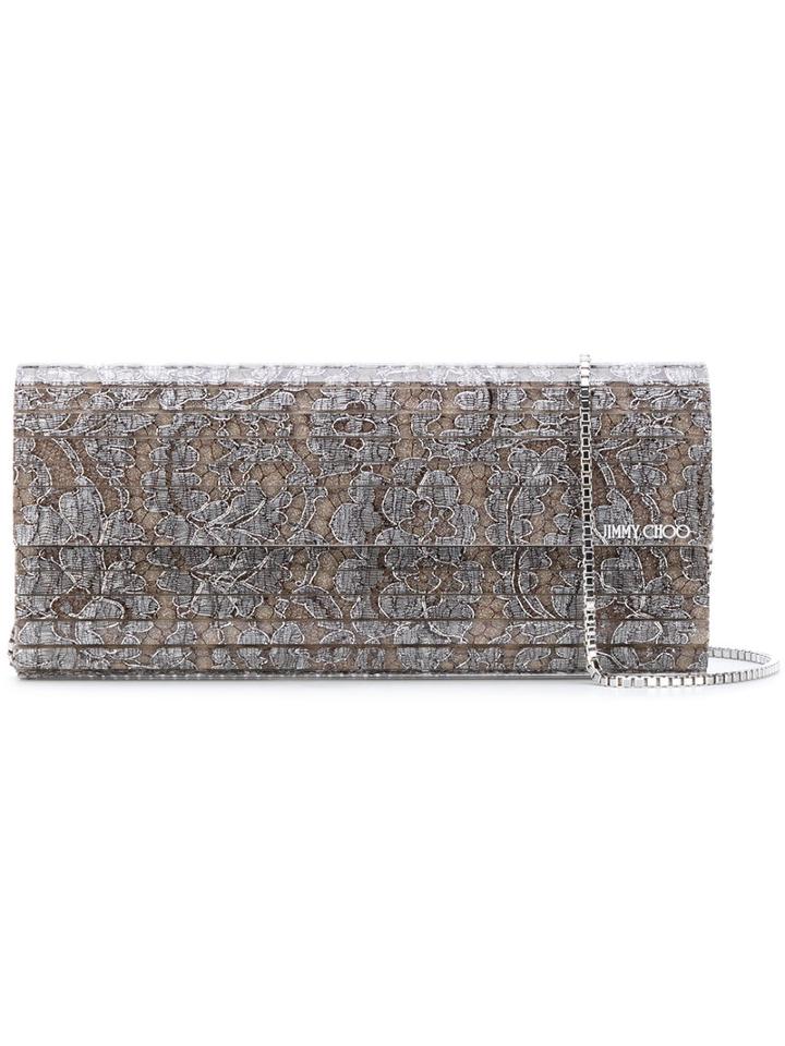 Jimmy Choo - Sweetie Floral Clutch - Women - Acrylic - One Size, Grey, Acrylic