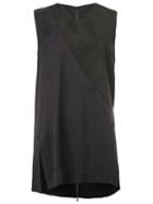 Ilaria Nistri Bicolour Back Zip Tank, Women's, Size: 40, Black, Leather/cupro