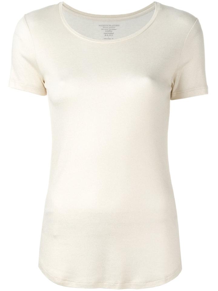 Majestic Filatures Metallic T-shirt, Women's, Size: Iii, Nude/neutrals, Spandex/elastane/viscose