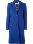 Emilio Pucci Classic Single Breasted Coat, Women's, Size: 38, Blue, Acetate/viscose/cashmere/virgin Wool