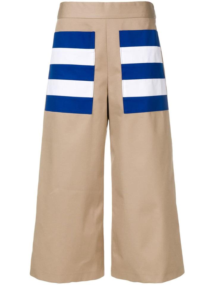 Msgm Striped Pocket Culottes - Neutrals