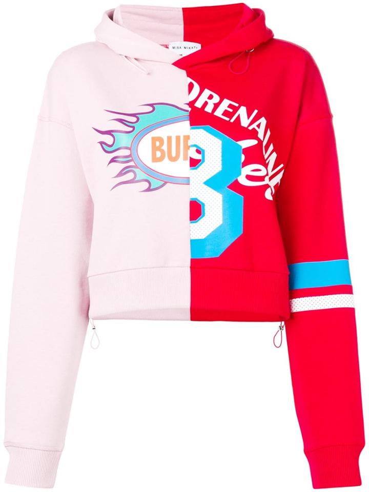 Mira Mikati Cropped Printed Hoodie - Red