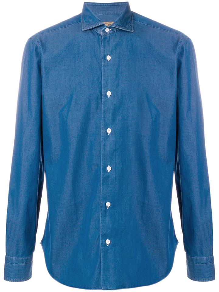 Barba Denim Effect Shirt - Blue