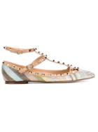Valentino Garavani Rockstud Ballerinas, Women's, Size: 37.5, Leather/glass