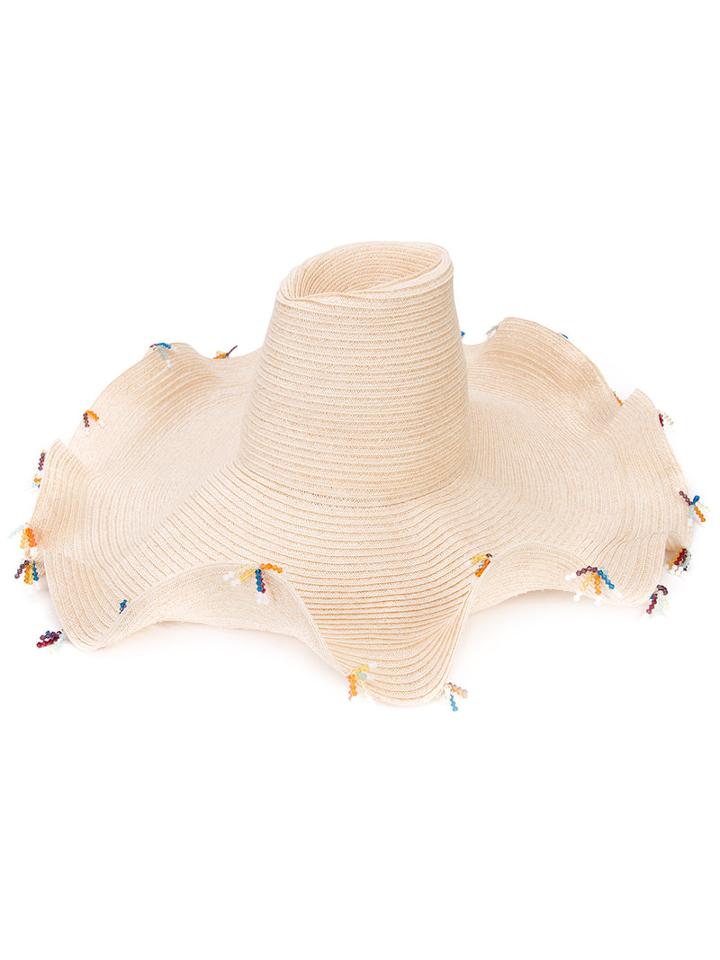 Rosie Assoulin - Crystal Embellished Hat - Women - Hemp/swarovski Crystal - One Size, Nude/neutrals, Hemp/swarovski Crystal