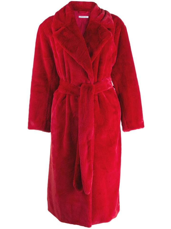 P.a.r.o.s.h. Belted Faux-fur Coat - Red