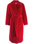 P.a.r.o.s.h. Belted Faux-fur Coat - Red