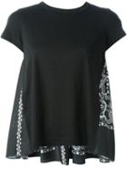 Sacai Bandana Print Panel T-shirt, Women's, Size: 2, Black, Polyester/linen/flax