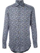 Etro Floral Paisley Print Shirt, Men's, Size: 41, Blue, Cotton
