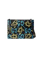 Gucci - Guccighost Messenger - Unisex - Leather/microfibre - One Size, Black, Leather/microfibre