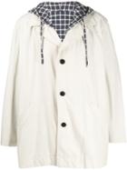 Martine Rose Hooded Single Breasted Coat - Neutrals