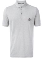 Dolce & Gabbana Crown Logo Polo Shirt, Men's, Size: 48, Grey, Cotton